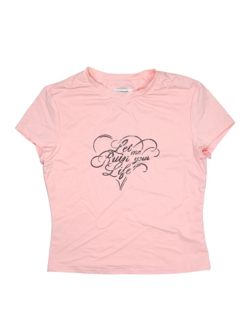 Outcast Clothing Let Me Ruin Your Life Baby Tee in Pink